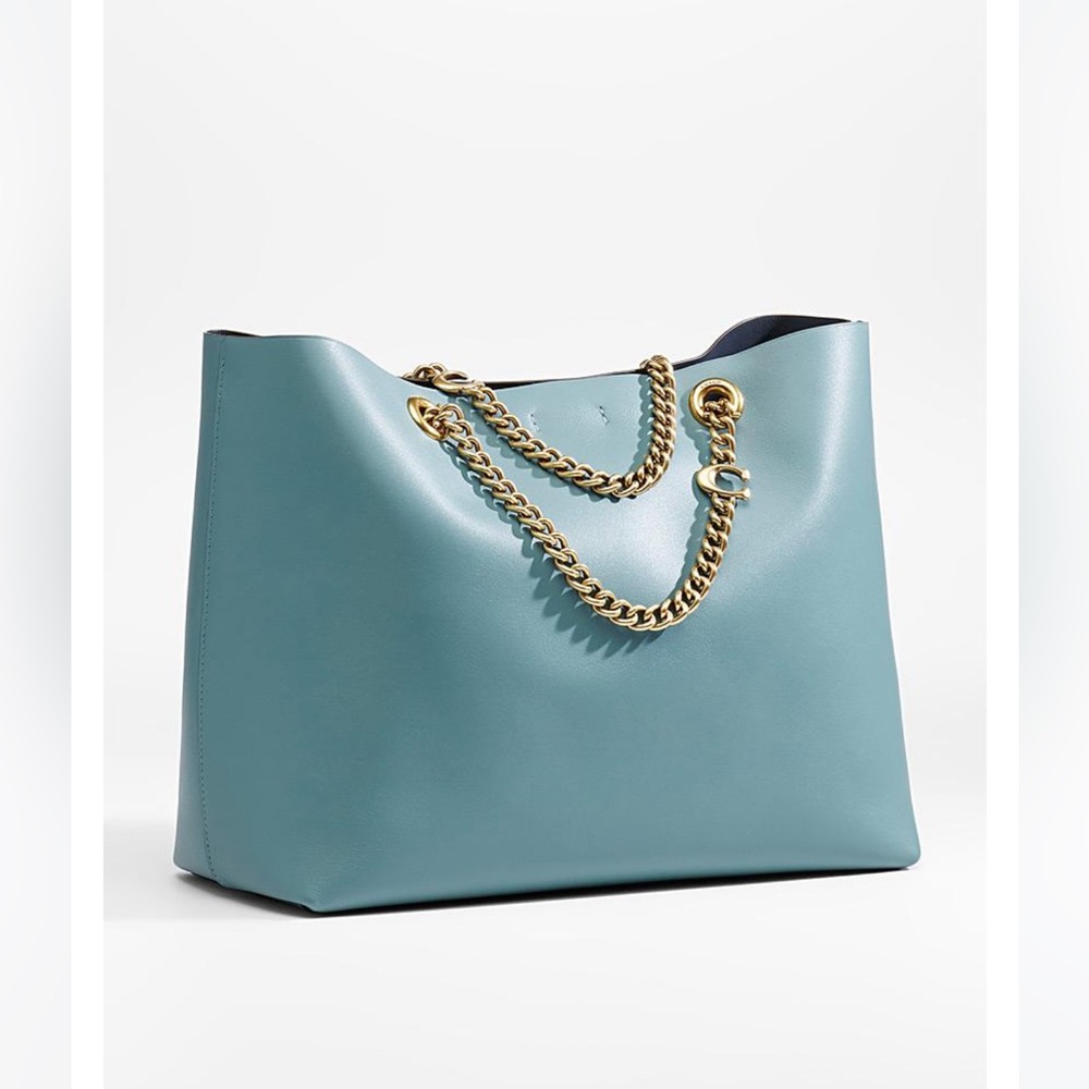 Coach Signature Chain Central Leather Tote, - Picture 15 of 16